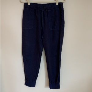 Linen blend cuff jogger pant